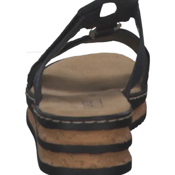Damen Rieker Pantoletten & Badeschuhe<629K9, Plateau-Pantoletten, Damen, pazifik