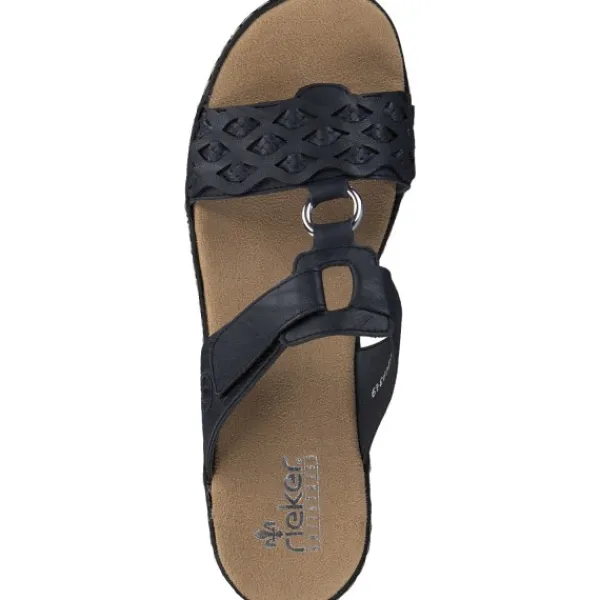 Damen Rieker Pantoletten & Badeschuhe<629K9, Plateau-Pantoletten, Damen, pazifik