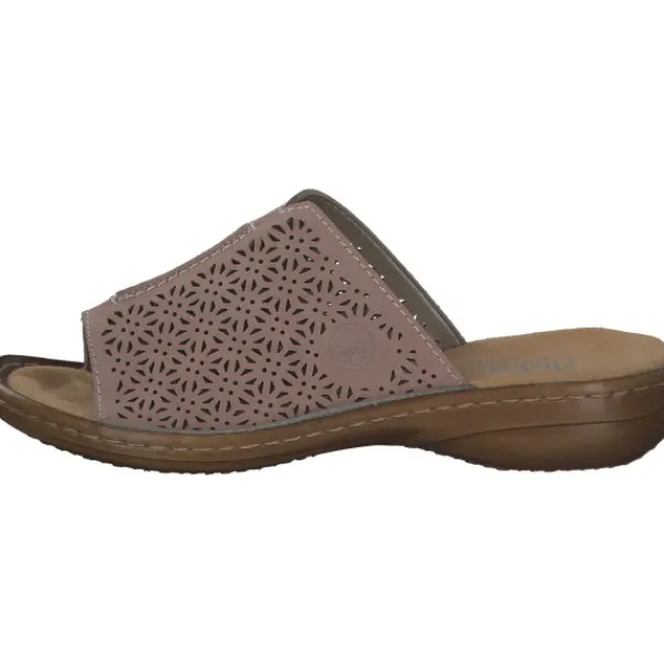 Damen Rieker Pantoletten & Badeschuhe<608M9, Pantoletten & Badeschuhe, Damen, Rosa