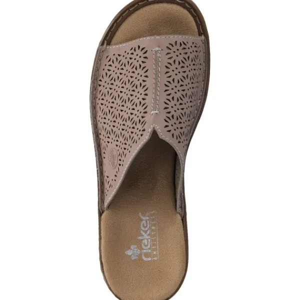 Damen Rieker Pantoletten & Badeschuhe<608M9, Pantoletten & Badeschuhe, Damen, Rosa