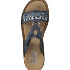 Damen Rieker Pantoletten & Badeschuhe<628M6, Pantoletten, Damen, Blau (Baltik)
