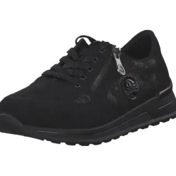 Damen Rieker Klassische- & Business Schuhe<N1411, Schnürschuhe, Damen, schwarz/schwarz-metallic/black