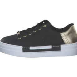 Damen Rieker Klassische- & Business Schuhe<N4931, Schnürschuhe, Damen, schwarz/lightgold/schwarz