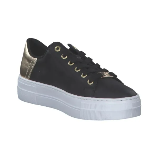Damen Rieker Klassische- & Business Schuhe<N4931, Schnürschuhe, Damen, schwarz/lightgold/schwarz