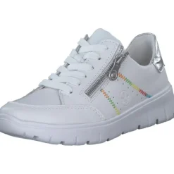 Damen Rieker Klassische- & Business Schuhe<N1313, Schnürschuhe, Damen, weiss/silber/weiss