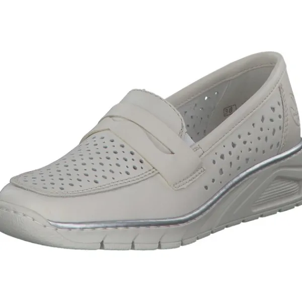 Damen Rieker Slipper<N3356, Slipper, Damen, offwhite/porzellan