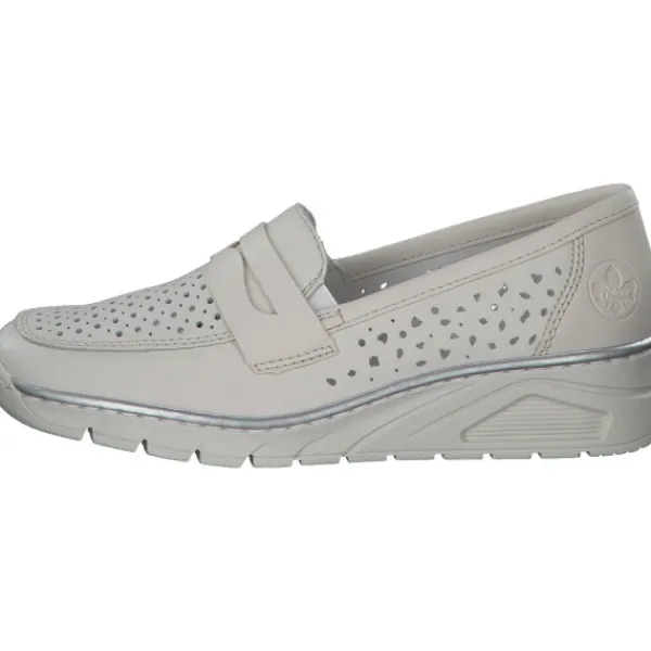 Damen Rieker Slipper<N3356, Slipper, Damen, offwhite/porzellan