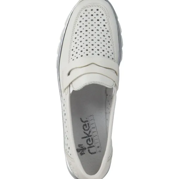 Damen Rieker Slipper<N3356, Slipper, Damen, offwhite/porzellan