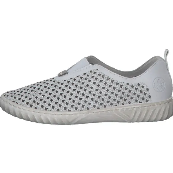 Damen Rieker Slipper<N0965, Slipper, Damen, weiss/cement