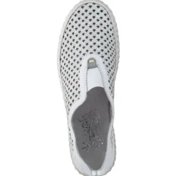 Damen Rieker Slipper<N0965, Slipper, Damen, weiss/cement