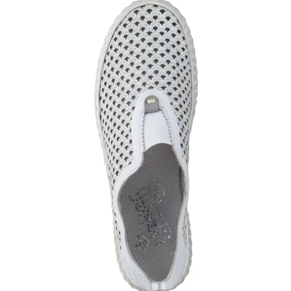 Damen Rieker Slipper<N0965, Slipper, Damen, weiss/cement