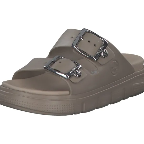 Damen Rieker Pantoletten & Badeschuhe<P2180, Plateau-Pantoletten, Damen, cliff
