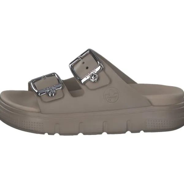 Damen Rieker Pantoletten & Badeschuhe<P2180, Plateau-Pantoletten, Damen, cliff