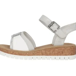 Damen Rieker Sandaletten<V4365, Keilsandaletten, Damen, fog-silver/bianco