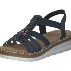 Damen Rieker Sandaletten<V1206, Keilsandaletten, Damen, Blau