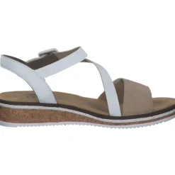 Damen Rieker Sandaletten<V3660, Keilsandaletten, Damen, Rosa/Beige/weiss