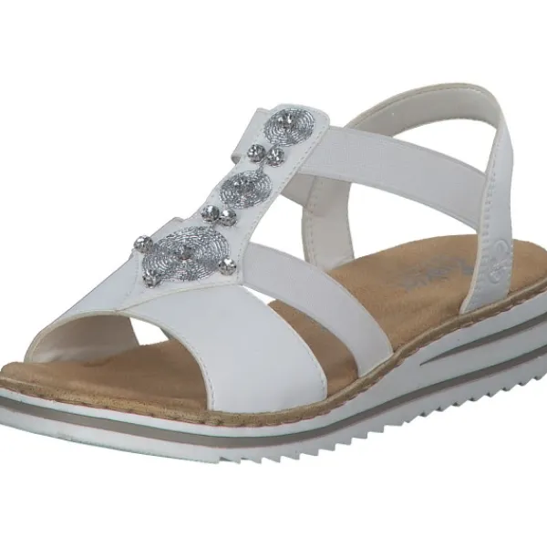 Damen Rieker Sandaletten<V0687, Keilsandaletten, Damen, WEISS