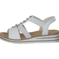 Damen Rieker Sandaletten<V0687, Keilsandaletten, Damen, WEISS