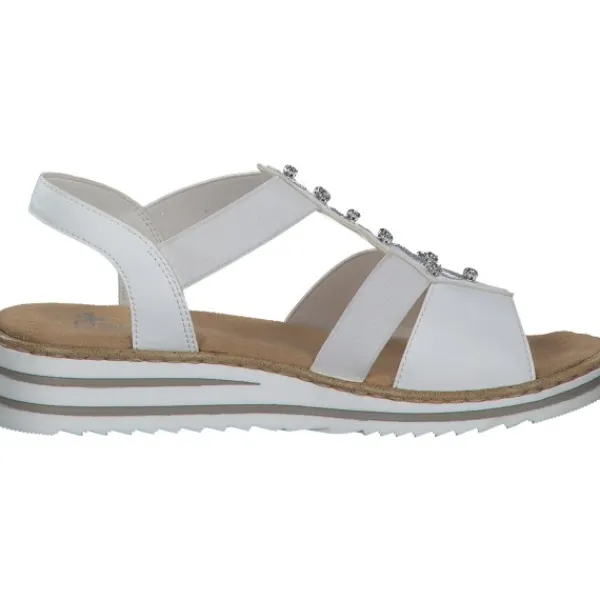 Damen Rieker Sandaletten<V0687, Keilsandaletten, Damen, WEISS