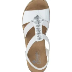 Damen Rieker Sandaletten<V0687, Keilsandaletten, Damen, WEISS