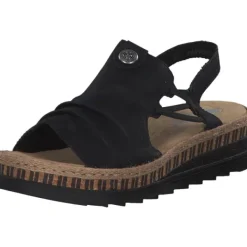 Damen Rieker Sandaletten<V7972, Keilsandaletten, Damen, Schwarz