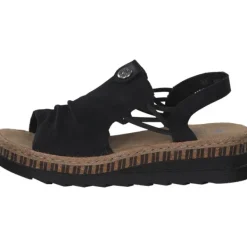 Damen Rieker Sandaletten<V7972, Keilsandaletten, Damen, Schwarz
