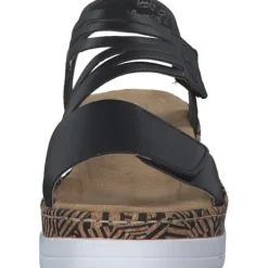 Damen Rieker Sandaletten<V3964, Keilsandaletten, Damen, Schwarz