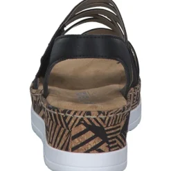 Damen Rieker Sandaletten<V3964, Keilsandaletten, Damen, Schwarz