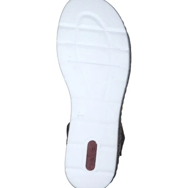 Damen Rieker Sandaletten<V3964, Keilsandaletten, Damen, Schwarz