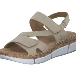 Damen Rieker Sandaletten<V2366, Keilsandaletten, Damen, Beige