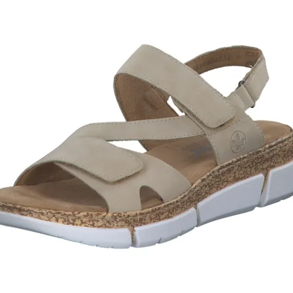 Damen Rieker Sandaletten<V2366, Keilsandaletten, Damen, Beige