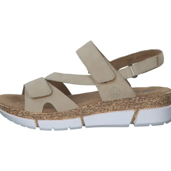 Damen Rieker Sandaletten<V2366, Keilsandaletten, Damen, Beige