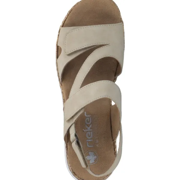 Damen Rieker Sandaletten<V2366, Keilsandaletten, Damen, Beige