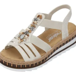 Damen Rieker Sandaletten<V7949, Keilsandaletten, Damen, Beige