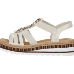 Damen Rieker Sandaletten<V7949, Keilsandaletten, Damen, Beige