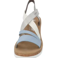 Damen Rieker Sandaletten<V4364, Keilsandaletten, Damen, aqua/offwhite/fog-silver