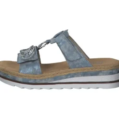 Damen Rieker Pantoletten & Badeschuhe<V7986, Pantoletten & Badeschuhe, Damen, Blau