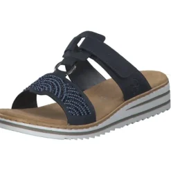 Damen Rieker Pantoletten & Badeschuhe<V0620, Plateau-Pantoletten, Damen, nightblue