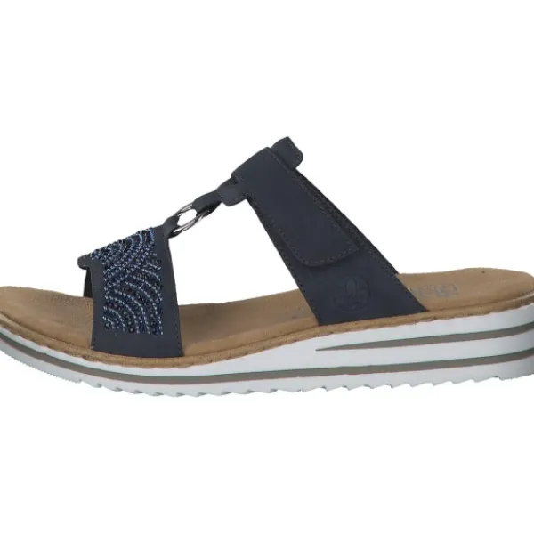 Damen Rieker Pantoletten & Badeschuhe<V0620, Plateau-Pantoletten, Damen, nightblue