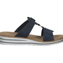 Damen Rieker Pantoletten & Badeschuhe<V0620, Plateau-Pantoletten, Damen, nightblue
