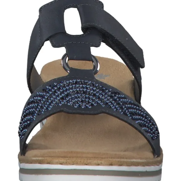 Damen Rieker Pantoletten & Badeschuhe<V0620, Plateau-Pantoletten, Damen, nightblue
