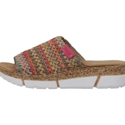 Damen Rieker Pantoletten & Badeschuhe<V2369, Plateau-Pantoletten, Damen, multi/nelke