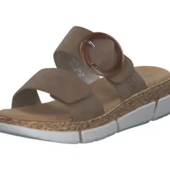 Damen Rieker Pantoletten & Badeschuhe<V2392, Plateau-Pantoletten, Damen, shell