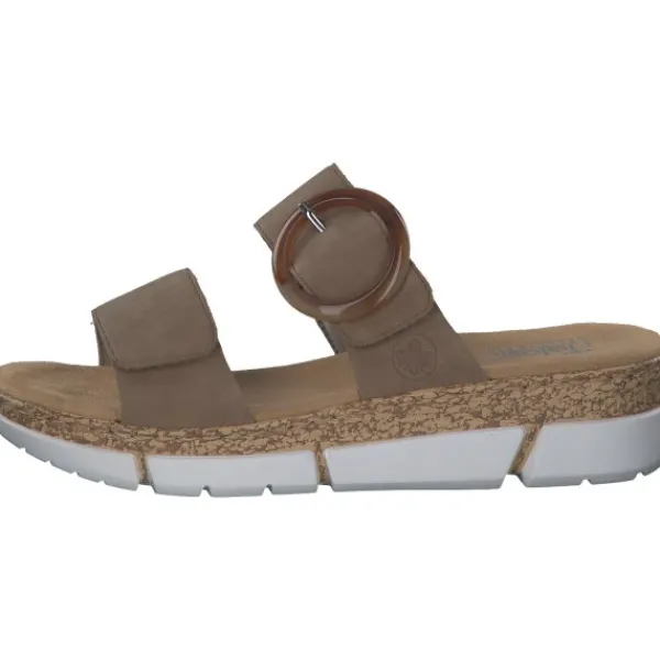 Damen Rieker Pantoletten & Badeschuhe<V2392, Plateau-Pantoletten, Damen, shell