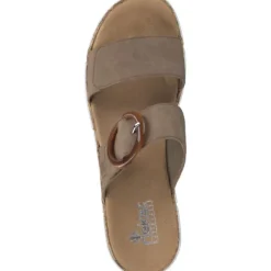 Damen Rieker Pantoletten & Badeschuhe<V2392, Plateau-Pantoletten, Damen, shell