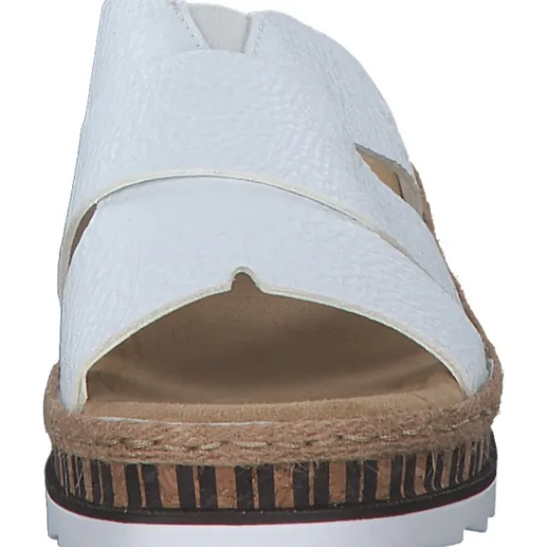 Damen Rieker Pantoletten & Badeschuhe<V7989, Plateau-Pantoletten, Damen, Weiß