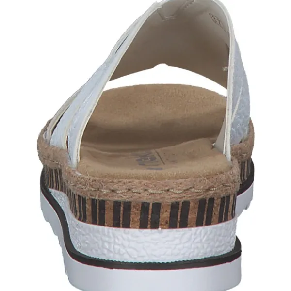 Damen Rieker Pantoletten & Badeschuhe<V7989, Plateau-Pantoletten, Damen, Weiß
