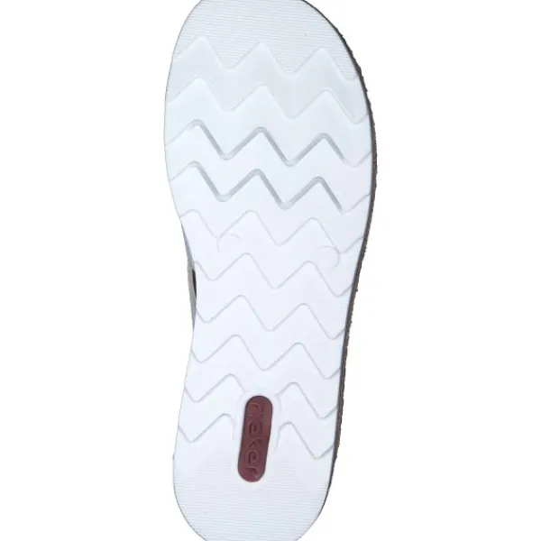 Damen Rieker Pantoletten & Badeschuhe<V7989, Plateau-Pantoletten, Damen, Weiß