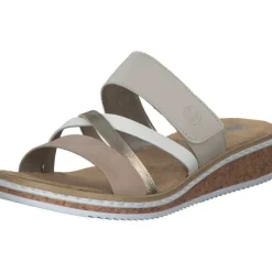 Damen Rieker Pantoletten & Badeschuhe<V3652, Plateau-Pantoletten, Damen, Rot