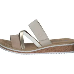 Damen Rieker Pantoletten & Badeschuhe<V3652, Plateau-Pantoletten, Damen, Rot